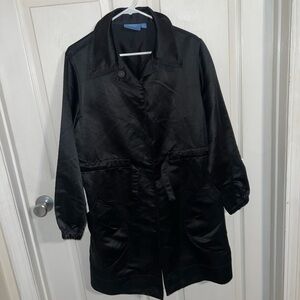 Simply Vera Vera Wang Black Tie-Waist Snap Button Trench Coat